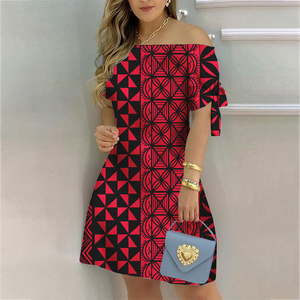 Produttori di <span class=keywords><strong>abbigliamento</strong></span> <span class=keywords><strong>abbigliamento</strong></span> personalizzato donna Tapa tradizione modello vestito aderente abito donna Design tatuaggio samoano polinesiano - Product Image 3