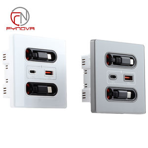 Prise USB universelle Type-C 20W à chargement rapide Chargeur mural rétractable pour panneau PC <span class=keywords><strong>Port</strong></span> USBA + USBC Prise murale 12W à chargement domestique - Product Image 3