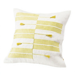 Worldwide Decorative Bohemian Home Decor Cotton Green White Cushion <b>Cover</b> Handwoven Indoor-Outdoor Geometric <b>Throw</b> Pillow <b>Covers</b> - Product Image 1
