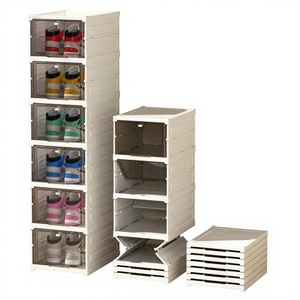 Scatola Portascarpe Trasparente Integrata, Installazione Senza Attrezzi, Pieghevole, Rinforzata e Ispessita - Product Image 1