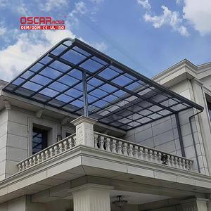 <span class=keywords><strong>Abri</strong></span> <span class=keywords><strong>de</strong></span> terrasse en polycarbonate avec structure en aluminium et protection contre la pluie, auvent extérieur pour jardin et terrasse, protection UV toute saison - Product Image 1