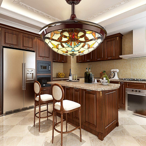 टिफ़नी छत प्रशंसक वापस लेने योग्य ब्लेड झूमर प्रकाश छत प्रशंसकों टिफ़नी प्रकाश स्थिरता के लिए भोजन कमरे में रहने वाले - Product Image 5