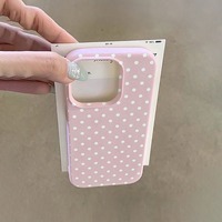 Nouvelle coque de téléphone portable en TPU à pois blancs, étui en cuir tendance, coque arrière pour iPhone 16 15 17 Air 18 Pro Max
