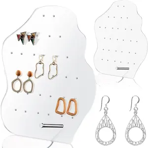Modern Custom Acrylic Earring Display Stand Irregular Shape Jewelry Organizer Clear Earring Holder For Girls