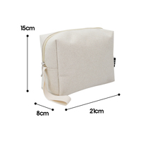 Sac cosmétique portable écologique personnalisé avec fermeture à glissière, poignée souple, grande capacité, maquillage naturel