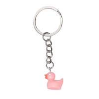 Porte-clés créatif en forme de mini canard jaune de 1,6 cm en plastique, silicone et caoutchouc, imprimé UV, pour la rentrée scolaire, petit cadeau, pendentif pour sac