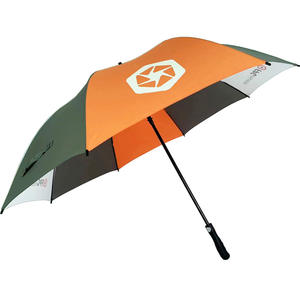 Parapluie de golf personnalisé 120 cm, double auvent, manche droit, en pongee 210T, coupe-vent, grand format, idéal pour cadeau d'affaires, vente en gros - Product Image 1