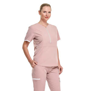 Super macios uniformes médicos enfermeira médica esfrega conjuntos entalhe pescoço top calças conjuntos - Product Image 4