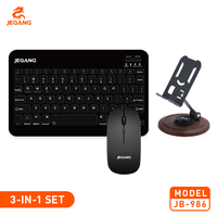 Kit clavier-souris sans fil BT 3-en-1 avec support pour téléphone et tablette pour ordinateur portable et tablette