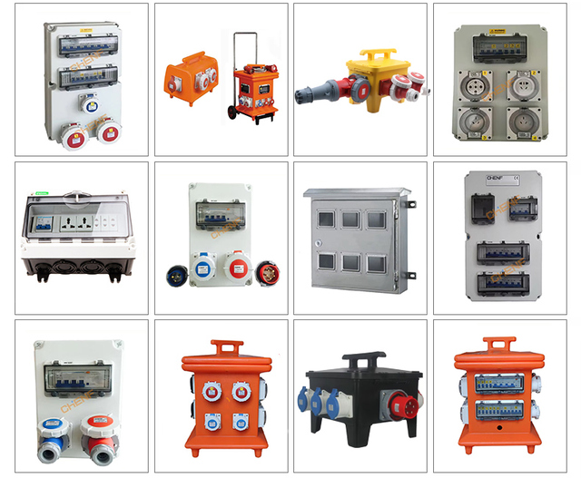 CHENF Portable Mobile Site Distribution Box with Handle Industrial Combined Socket Box Temporary Power Supply Enclosure Power