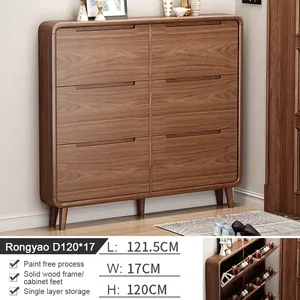 Meuble de luxe personnalisé en bois Mdf au design moderne pour entrée mince seau à bascule armoire de rangement chinois pour chaussures