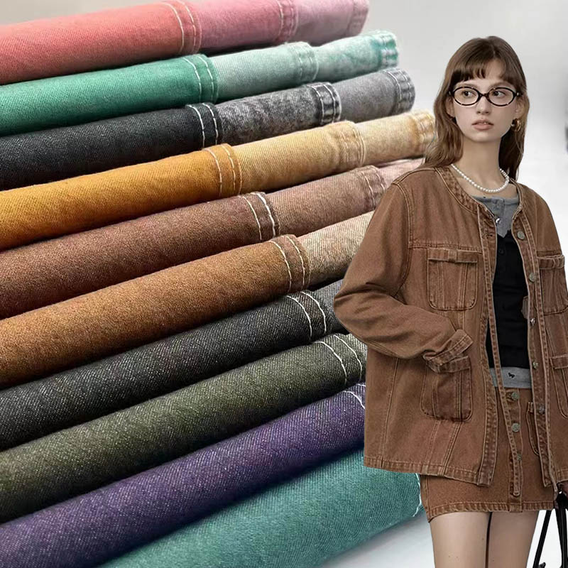 OEM ODM American Retro Casual Style Denim Clothing Jeans Fabric 180cm 360g 90%cotton 10%viscose Denim Fabric High Quality