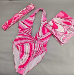 Offre Spéciale STOCK Maillot de Bain 3 Pièces de Luxe Tendance avec <span class=keywords><strong>Bandeau</strong></span> et Foulard de Plage – Maillot de Bain Sexy Designer pour Femme - Product Image 2