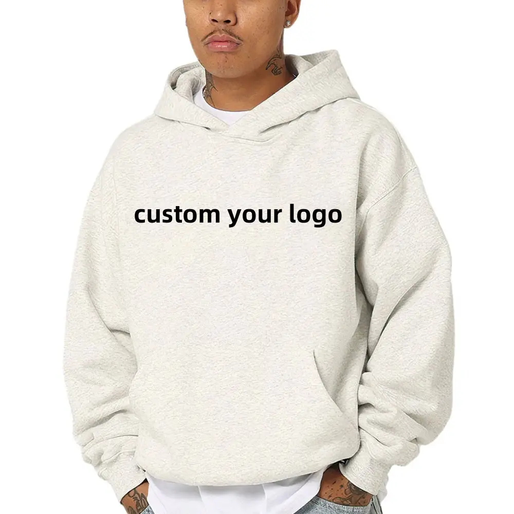 High Quality heavyweight Gsm Polyester Cotton Hoodie No Strings Hoodies Oversized Pullover Men's Boxy Hoodies