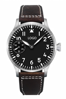 Montre mécanique pour homme haut de gamme avec logo personnalisé, acier inoxydable, verre saphir, aiguilles lumineuses, cadran résistant à l'eau 10 ATM, MOQ 10