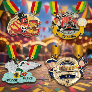 Medalla <span class=keywords><strong>de</strong></span> Carnaval 3D Estéreo Personalizada, Chapada en Oro, Esmaltada, con Diseño Hueco <span class=keywords><strong>de</strong></span> Payaso, Carrusel, Cerveza, Cinta, Festival, Figura <span class=keywords><strong>de</strong></span> Dibujos Animados en Relieve - Product Image 1