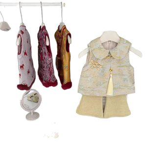 Tongxingyuan Girls Chinese Style Vest Top And Flared <b>Pants</b> Set Thick Cotton Winter Two Piece Outfit - Product Image 5