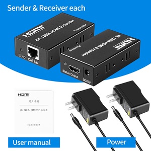 Receptor transmisor de vídeo extensor <span class=keywords><strong>HDMI</strong></span> 4K de 120m a través de un solo Cable <span class=keywords><strong>Ethernet</strong></span> Cat5e/6 para cámara, portátil, PC a Monitor de TV - Product Image 2