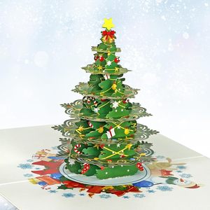 Carte de vœux pop-up 3D en papier 5x7 pouces, découpe 3D, motif sapin, camion et Père Noël, Joyeux Noël - Product Image 5