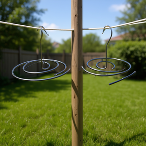 Séchoir à linge en spirale avec crochets pour draps et serviettes, séchoir extérieur en acier inoxydable, design rond à un seul niveau - Product Image 2