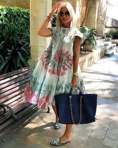 2021 <span class=keywords><strong>vestidos</strong></span> de mujer de verano de estilo caliente con cuello redondo de vacaciones dulces, pétalos de una línea estampados y mangas largas - Product Image 3