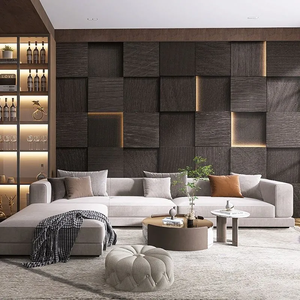 Papier peint mural en tissu 3D en relief imitation bois, sans couture, personnalisé, pour salon, fond de canapé, hôtel, villa, décoration - Product Image 1