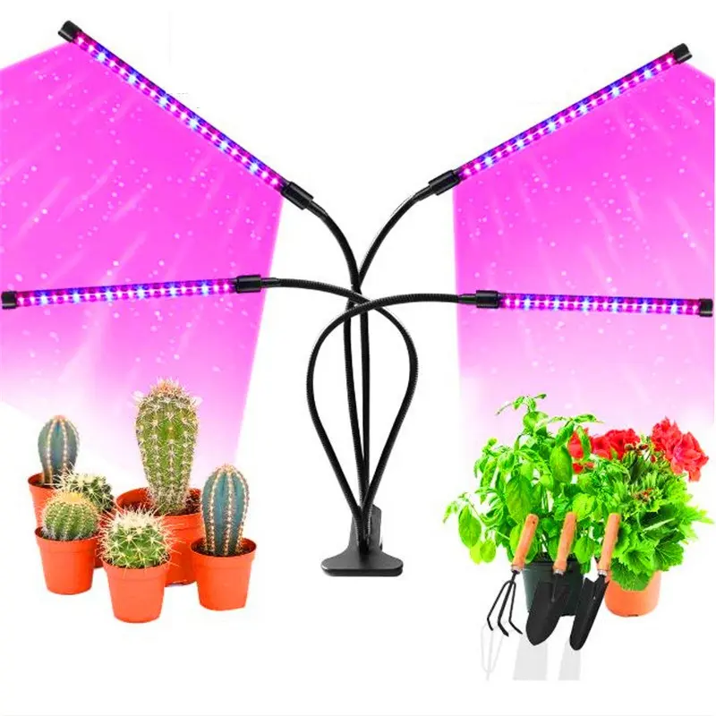 Semence à partir vente chaude Portable spectre complet 4 tête gradation lampe à LED lumière avec trépied support légumes croissance des plantes élèvent des lumières