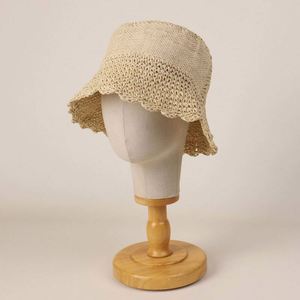 High Quality Women Summer Breathable <b>Sunscreen</b> Sun Hat Hand Crocheted Paper Straw Casual Fashion Fisherman Hat Beach Bucket Hat - Product Image 2