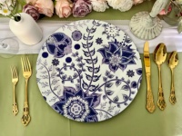 Assiettes de présentation rondes réutilisables en plastique de 13 pouces, style classique, pour mariages et événements (plastique PP)