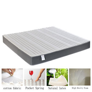 Colchón Híbrido de Muelles Ensacados de 22 cm con Tejido de Punto, Látex Natural y Espuma de Alta Densidad, Enrollado y Empaquetado, Exportador de Colchones Enrollables - Product Image 4