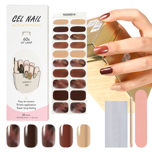 Nouvelles bandes de <span class=keywords><strong>vernis</strong></span> à ongles semi-durcis en gel, autocollants pour ongles, vente en gros, fournisseur d'usine Huizi - Product Image 2
