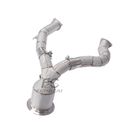 Knalpot Downpipe Kustom Langsung untuk Audi A6 A7 C8 3.0T 2019-2025 Baja Tahan Karat T304 Pipa Uji Peningkatan Daya 1:1 OEM Fit