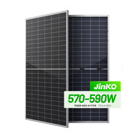 Jinko Tiger modul PV surya tipe Neo N, Panel surya Mono wajah dua 570W-590W dengan PERC setengah sel teknologi IBC harga pabrik