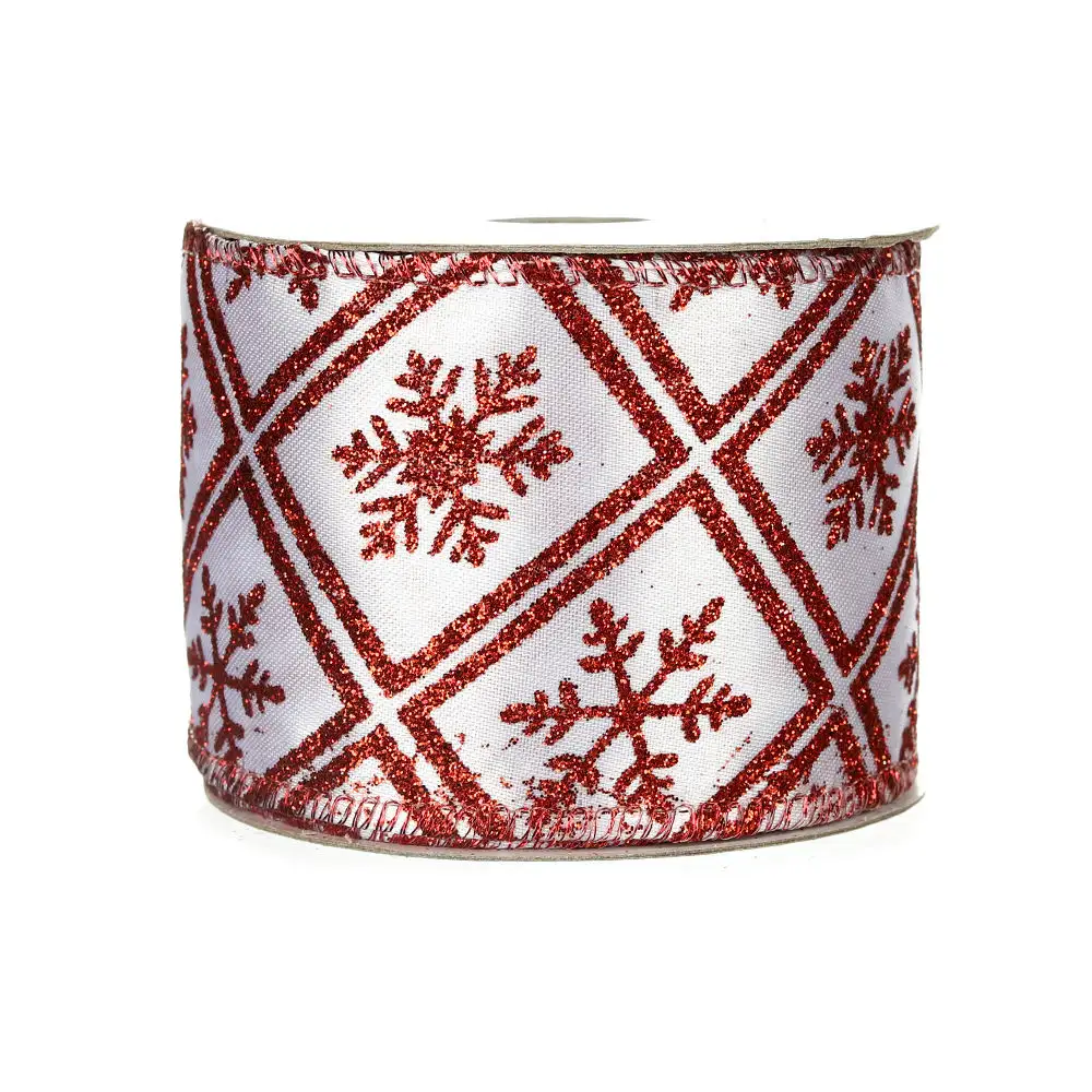 Wholesale Christmas Gift Ribbon Wrapping Red Christmas Ribbon Wire Ribbon For Crafts Decoration