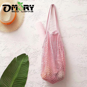 กระเป๋าช้อปปิ้งตาข่าย OMORY กระเป๋าถือสำหรับกิจกรรมกลางแจ้ง กระเป๋าใส่ของชายหาด กระเป๋าใส่ผักผลไม้ กระเป๋าช้อปปิ้งผ้าฝ้ายตาข่าย - Product Image 4