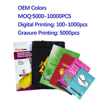 Custom Printed Matte Kraft Paper Pouch Aluminum Foil Laminated Plastic Heat Seal Tea Packaging Flat Bags