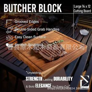 Support magnétique pour couteaux en bois massif, planche à découper 2 en 1, organisateur de cuisine avec rainures, planche à découper de bureau - Product Image 5