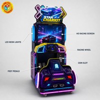 Simulateur de conduite pour enfants, machine de jeu d'arcade de course, borne de jeu à monnayeur avec volant et pédales pour lieux de divertissement intérieurs