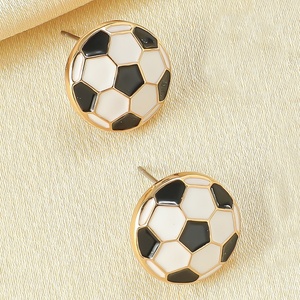 Hot Sale Drip Oil <strong>Stud</strong> Earrings Sport Basketball Soccer Baseball <strong>Football</strong> Volleyball <strong>Metal</strong> Alloy <strong>Stud</strong> Earrings - Product Image 3