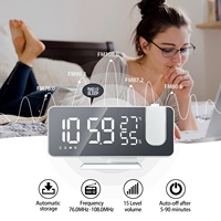Reloj Despertador LED Digital Eléctrico de Escritorio con Proyector de Hora, Espejo de Mesa y Mini Luz