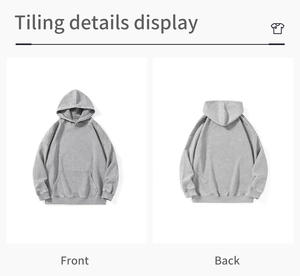 定制徽标男女通用 100% 棉质连帽衫超大号酸洗 350G 复古水洗厚实厚重休闲套头运动衫 - Product Image 3