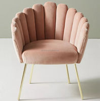 Fauteuil au design classique et confort moderne avec pieds en métal doré, chaise d'appoint en velours pour la maison, salon, salle à manger, avec coussin