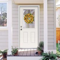 Guirlande de tournesols en soie artificielle de haute qualité - Décoration artisanale pour l'extérieur/l'intérieur, pour la porte d'entrée, le mur, le porche