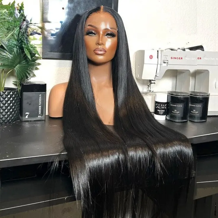 Brazilian Raw Human Hair Lace Front Wig Bone Straight 13x4 Transparent Lace Frontal Wig 30 Inch Human Hair Wigs For Black Women