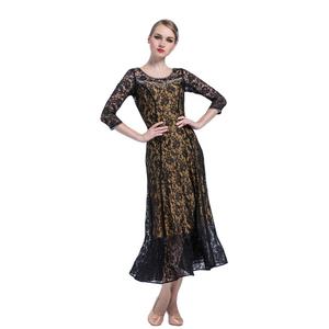 M-1708 למבוגרים בפועל מחול מודרני שמלת תחרה פרח ידידות ריקוד שמלת לאומי תרגול ריקודים סלוניים שמלת למכירה - Product Image 6