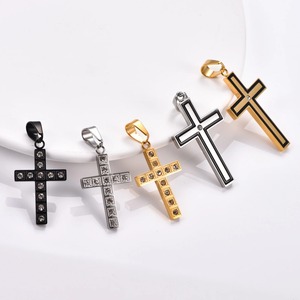 Collar con Colgante de Cruz de Zirconia y Acero Inoxidable, Joyería Religiosa para Hombres y Mujeres, Cadena con Amuleto Cristiano, Oración, Fe - Product Image 3