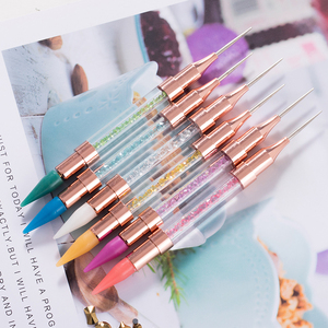 Ручка для дизайна ногтей GUYO с двойной головкой, розовое золото, стразы для маникюра, инструменты для точечного маникюра, восковая ручка для точечного маникюра - Product Image 4