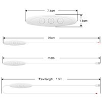 Câble USB en cuivre de 2 m avec variateur de lumière à 3 touches, gradation PWM progressive, 5 V, bande LED Epistar IC, guirlande lumineuse, indice de protection IP33, certifié RoHS CE