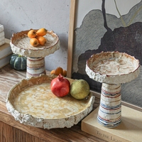 Plateau à fruits secs en céramique de style nordique, luxe, créativité, fait à la main, plateau à chocolat en céramique pour la décoration de la maison