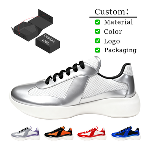 أحذية رياضية فاخرة جديدة للرجال والنساء لعام <span class=keywords><strong>2025</strong></span>، أحذية جري ومشي مصممة حسب الطلب بشعار مخصص، الجزء العلوي من الجلد الأصلي ونعل خارجي من المطاط - Product Image 4